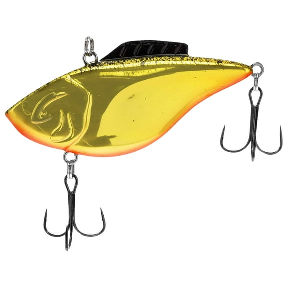 Bill Lewis Hammer-Trap Lipless Crankbait 5/8 oz Gold Black Splatter W/Orange Belly