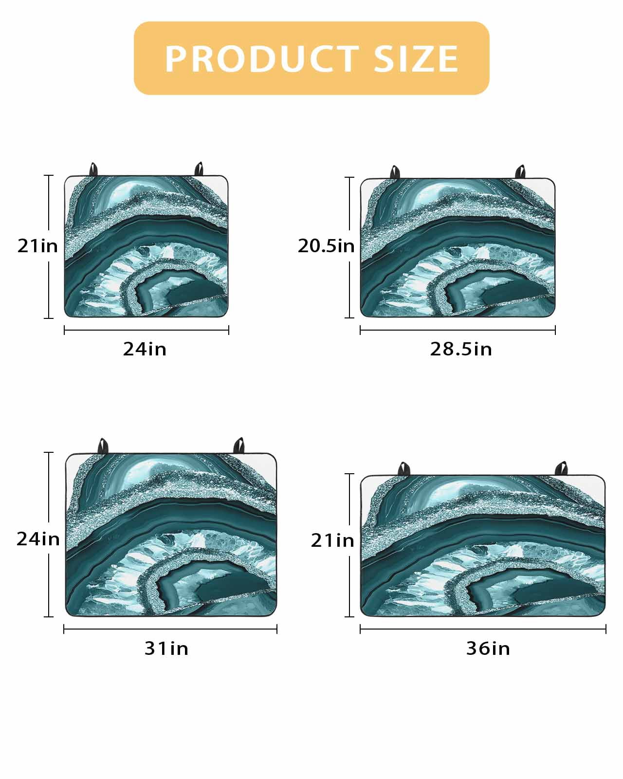 nqOlkjepod Large Induction Cooktop Protector Mat 24"x21", Teal Marble Stove Top Covers for Electric Stove, Vintage Vintage Chic Abstract Texture Stove Burner Cover Mats, Glass Top Stove Cover