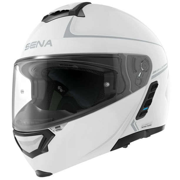 Casco Sena Impulse DOT Flip Up modular Bluetooth blanco brillante