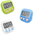 thumbnail image 1 of Temporizador digital de cocina - 3 piezas - Temporizador magnético - Blanco/Verde/Azul - Pantalla LCD grande - Multifuncional - Incluye soporte, 1 of 7