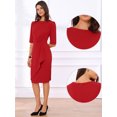 thumbnail image 2 of DARING DIVA Crew Neck Short Sleeve Trendy Ruched Dress M Red, 2 of 5