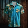 thumbnail image 3 of IWRICH St. Partick's Day Funny Shirts for Men T-Shirt Button down Short Sleeve Hawaiian Shirts 10-Sky Blue XL, 3 of 3