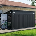 thumbnail image 4 of Clouddwell 12ft x 8ft Heavy-Duty Metal Storage Shed with 3 Doors, Lockable Lean-To Design, Weatherproof for Garden & Tools (Black), 4 of 9