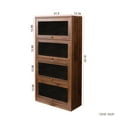 thumbnail image 4 of Newboti Furniture Bookcase Contemporary Closed Back Glass Doors Office Storage Cabinet Floor-to-Ceiling Low Cabinet Bookcase Against Wall Dustproof Bookshelf 03639, 4 of 14