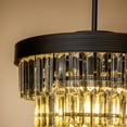 thumbnail image 4 of AloaDecor 3-Light 13" Cone Shape 4-Tier Crystal Chandelier Matt Black Painted 13 to 24 Inches Painted, 4 of 5