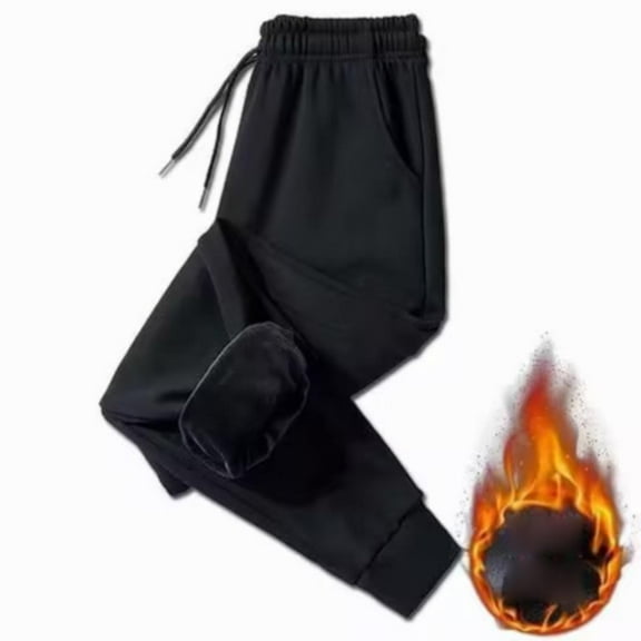 Dyfzdhu Fleece Lined Sweatpants for Women Winter Thermal Thickened Plus Size Loose Elastic High Waist Sports Workout Pants Black