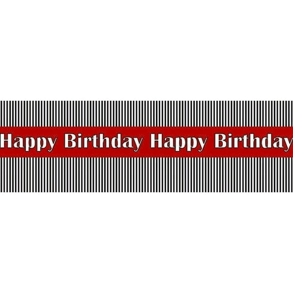 Happy Birthday Edible Cake Border Decoration Red Banner