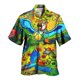 thumbnail image 1 of Playeras Camisa de manga corta con estampado digital 3d de ocio de tendencia de moda de playa de turismo de vacaciones de verano para hombres (Green, L), 1 of 4