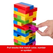 UNO Stacko Game for Kids & Family with 45 Colored Stacking Blocks & Tray for Game Nights & Parties