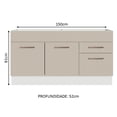 thumbnail image 3 of Mueble de Cocina Para Tarja 150 cm 2 Puertas y 2 Cajones (Sin Tablero Ni Tarja) Blanco/Crema Agata Madesa, 3 of 5