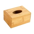 thumbnail image 4 of Caja de pañuelos de bambú con tapa, dispensador de pañuelos faciales, organizador decorativo rectangular M, 4 of 9