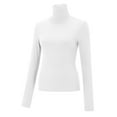 thumbnail image 4 of Uooqdmx Turtle Necks Tops for Women, Fitted Shirts for Women, Mock Neck Tops for Women, Cotton Shirts for Women Womens Turtleneck Long Sleeve, Undershirts for Women, White XL, 4 of 8