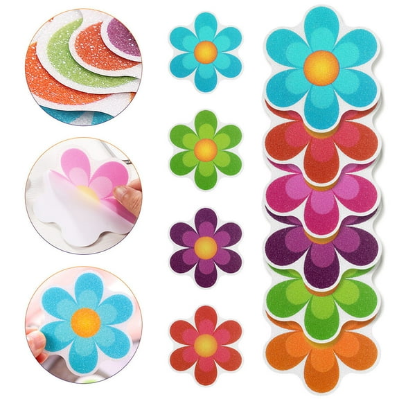 Toddmomy 18Pcs Anti-Slip Decals for Bathtub and Bathroom Floor Multi Color Square Shape with Self-Adhesive Feature
