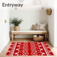 thumbnail image 3 of ODIKA 4'x6' Machine Washable Non-Slip Area Rug, Festive Snowflake and Reindeer Patterned Hallway Accent High Traffic Rug with Pad, Red, 741749, 3 of 8