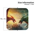 thumbnail image 2 of Fuzoiu Castle Red Green Sky Dragon Print Leather Coasters Set,Drink Coasters Set of 4,for Tabletop Protection, Durable PVC Coasters,Home Décor and Housewarming Gift-Square, 2 of 6
