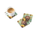 thumbnail image 2 of Labradoodle in Sunflowers Foam Coasters 3.5 in x 3.5 in, 2 of 5