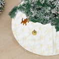 thumbnail image 4 of Round Christmas Tree Skirt Mat | 35.4x35.4 Inch Holiday Decor Rug | Non-Slip Floor Protector for Living Room & Bedroom | Silver & Gold Modern Xmas Design, 4 of 6