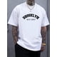 thumbnail image 1 of Graphic Playera, HombreCasual Crew Neck T-Shirts for Men - Regular Fit Knit Polyester Tops with Geometric Brooklyn West Coast Print, Elastic Fabric with Slight Stretch - Summer Short Sleeve Patterne, 1 of 6