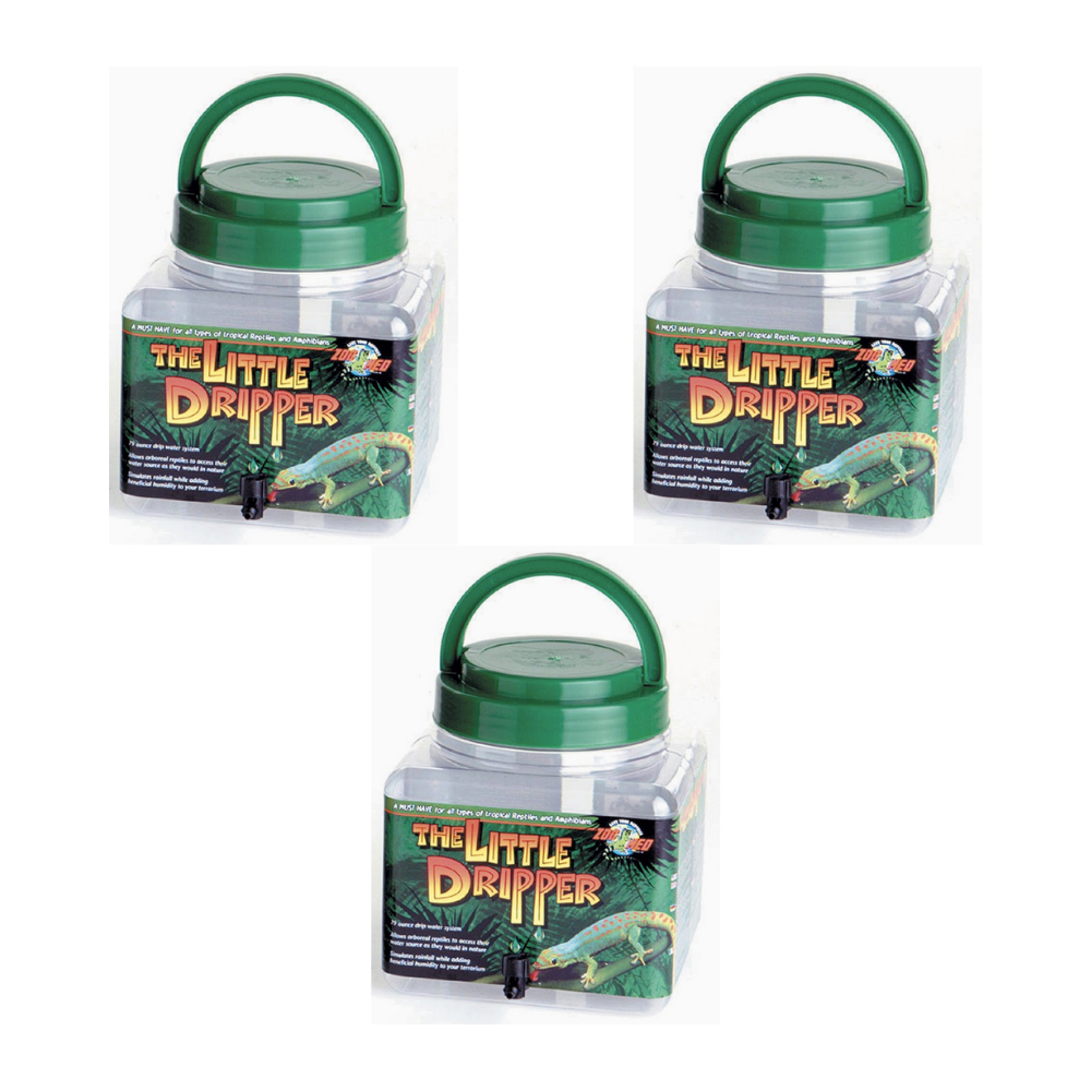 70oz Little Dripper for Chameleons ( 3 Pack )- Includes Attached DBDPet Pro-Tip Guide - Let Water Continuously Drip into Your Chameleon's Enclosure!