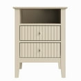 thumbnail image 2 of CozyHome Fluted Nightstand, Modern Side Table with 2 Drawers & Storage Shelf, Wood End Table for Living Room, Bedroom, Beige, 2 of 7