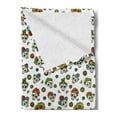 thumbnail image 2 of Mexican Soft Flannel Fleece Throw Blanket, Traditional Day of the Dead Inspired Sugar Skulls with Colorful Flowers, Cozy Plush for Indoor and Outdoor Use, 60" x 80", Multicolor, by Ambesonne, 2 of 5