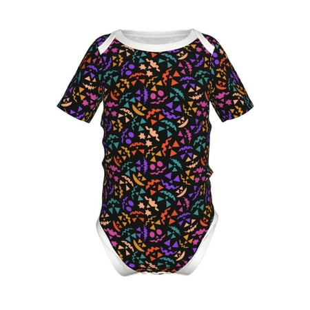 

Yiaed Colorful Pumpkin Faces Print Infant Climbing Short Sleeve Onesie One-Piece Baby Bodysuit Clothes 0-12 Months -18 Months