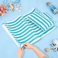 thumbnail image 4 of Uxcell Chaise à Sangle de Plage de Remplacement en Toile pour Salon avec Coussin à Rayures Fines Bleu Ciel, 4 of 7