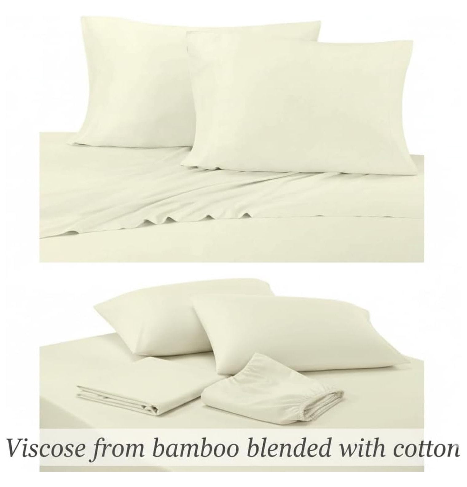 Silky-Soft Viscose from Bamboo-Cotton , Queen 4PC Bed Sheets Set,