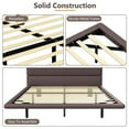 thumbnail image 5 of Alvantor Modern Floating Platform Bed Frame with LED Lights, Full Size, Coffee PU Leather Upholstery, 5 of 7
