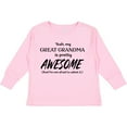 thumbnail image 3 of Inktastic Yeah My Great Grandma Is Pretty Awesome Boys or Girls Long Sleeve Toddler T-Shirt, 3 of 5