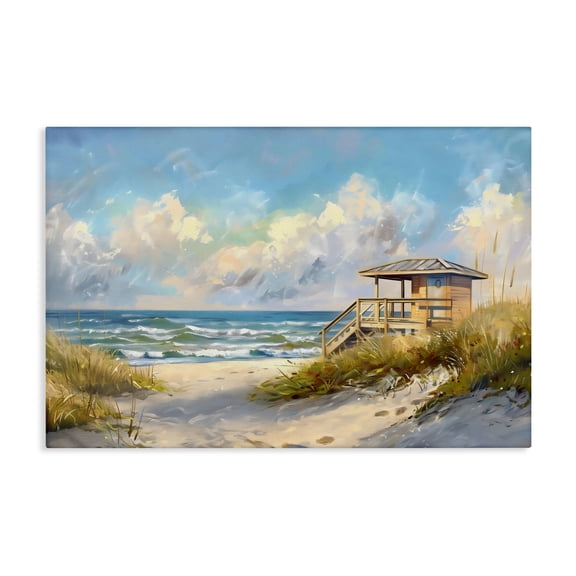 Stupell Industries Beach Overlook Lifeguard Hut Canvas Wall Art, design by LSR Design Studio, 30 x 45