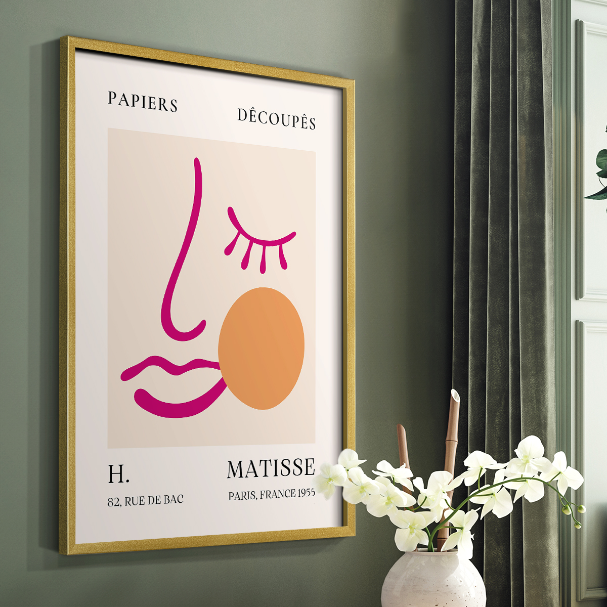 Matisse CLXV Framed Print in Gold Solid Wood 8 x 10 Framed Print