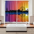 thumbnail image 2 of Ambesonne Ferris Wheel Kitchen Curtains, Skyline at Sunset, 55"x39", Multicolor, 2 of 3