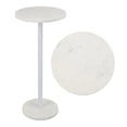 thumbnail image 2 of JONATHAN Y 10" x 22.25" White Marble and Iron Drink Table, Contemporary Minimalist Round Pedestal Accent Side Table MTB1110A, 2 of 8