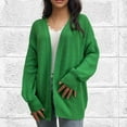 thumbnail image 2 of RYRJJ Women's Oversized Cardigan Casual Long Sleeve Open Front Drop Shoulder Fall Fashion Sweaters Coat Knit Outerwear(Green,L), 2 of 3