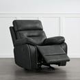 thumbnail image 6 of CHITA Manual Rocker Recliner Chair with Adjustable Headrest Sofa Recliner Chairfor Living Room Faux Leather Home Theater Seating,Black, 6 of 10