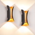 thumbnail image 1 of HORKEY L&aacute;mpara de Pared LED Exterior 12W Puerta Apliques Pared Moderna blanco c&aacute;lido 3000K, IP66 Impermeable, Negro Aluminio, Paquetes de 2, 1 of 8
