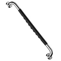 iMomwee 24-inch Chrome Shower Grab Bar with Black Rubber Anti-Grip 2-pack