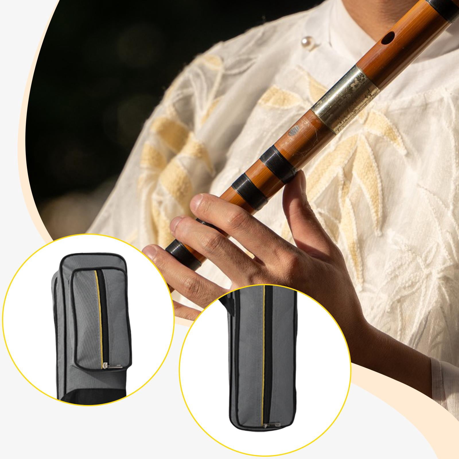 Bamboo Flute Organizer Portable Flute Carrying Case Shoulder Strap Oxford Cloth Water Resistant Musician Travel