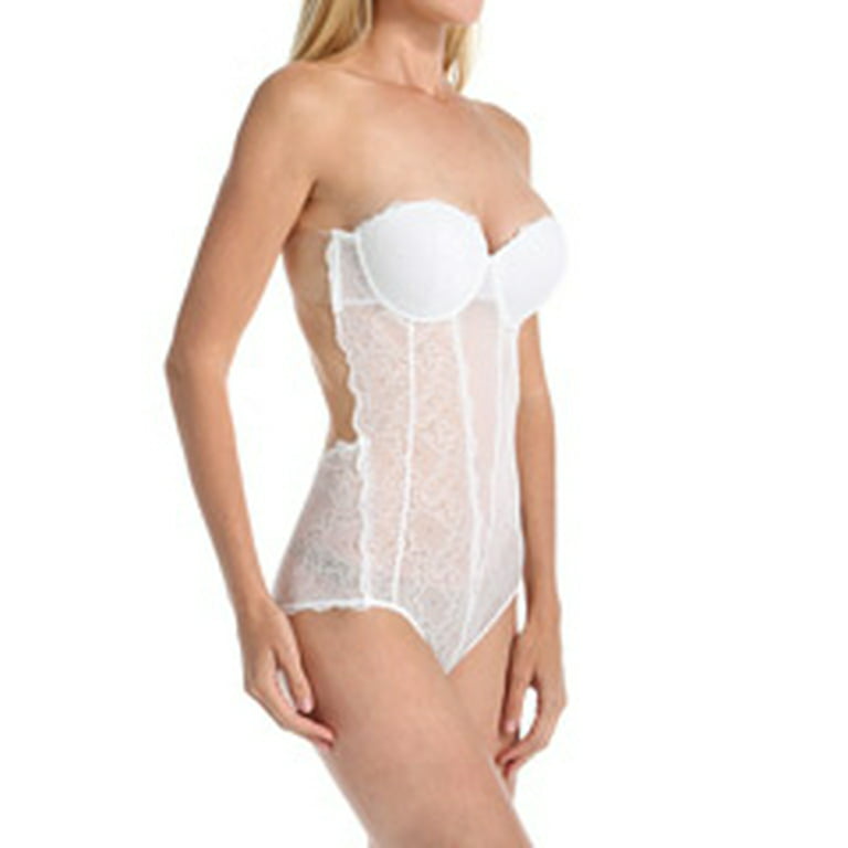 Women's Fashion Forms 29073 Lace Backless Strapless Bodysuit (Off White M)