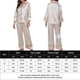 thumbnail image 2 of Blusa Mangas Largas Conjunto de pijama de 2 piezas para mujer, conjunto de camisón informal, elegante traje de salón Cgtredaw champán T L para Mujer, 2 of 6