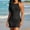 Black1, variant on Womens Dress Swimsuit Cover up Halters Hollow out Ties up Solid Color Bikini Sleeveless Mini Dress Coverups Summer Beachwear Bathing Swiming Swimwear Casual Cover up