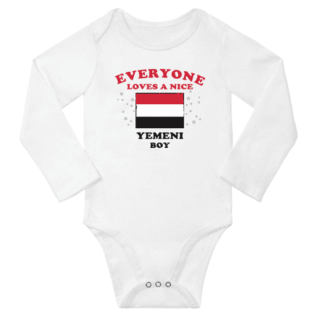 

Everyone Loves a Nice Yemeni Boy Baby Long Slevve Bodysuit Outfits (White 18-24 Months)