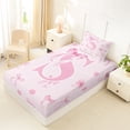 thumbnail image 4 of Erosebridal Letter Monogrammed S Pink Bow Twin Sheet Sets 3pcs,Floral Cherry Blossoms Bedding,Breathable Home Decor, 4 of 5