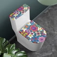 thumbnail image 3 of HELLHERO Toilet Seat Protector 2-Piece Polyester Easy to Clean for Family, Vibrant Floral Pattern, 3 of 8