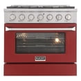 thumbnail image 2 of Pemberly Row 36" 5.2 cu. ft Dual Fuel Range Propane Gas Sealed Burners in Red, 2 of 13