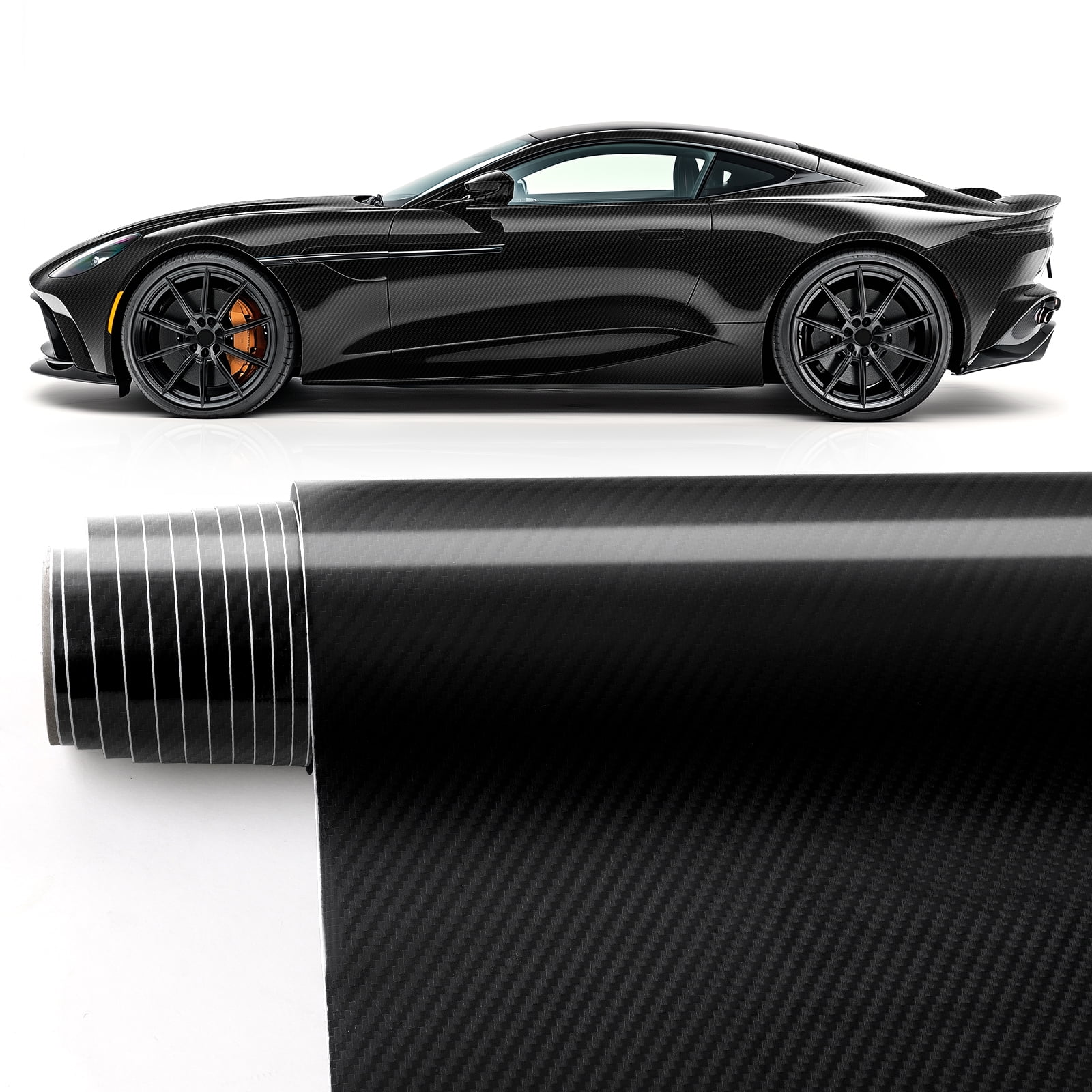 20X5FT High Glossy Black Vinyl Wrap Vehicle Sticker Decal Film Holographic Laser Vinyl Car Wrap Decal Sticker Film