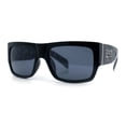 thumbnail image 4 of Locs Mens Skull Pattern Arm Thick Temple Rectangle Gangster Sunglasses Shiny Black - Light Skull, 4 of 8