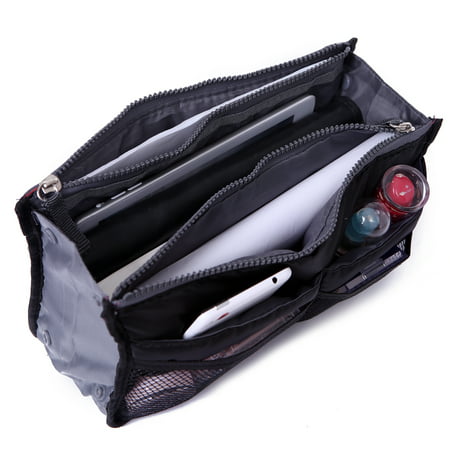 Expandable 13 Pocket Handbag Insert Purse Organizer with Handles