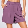 thumbnail image 2 of Shorts for Women 2026 Summer Elastic High Waist Wide Leg Dressy Casual Office Work Shorts with Pockets, 2 of 8